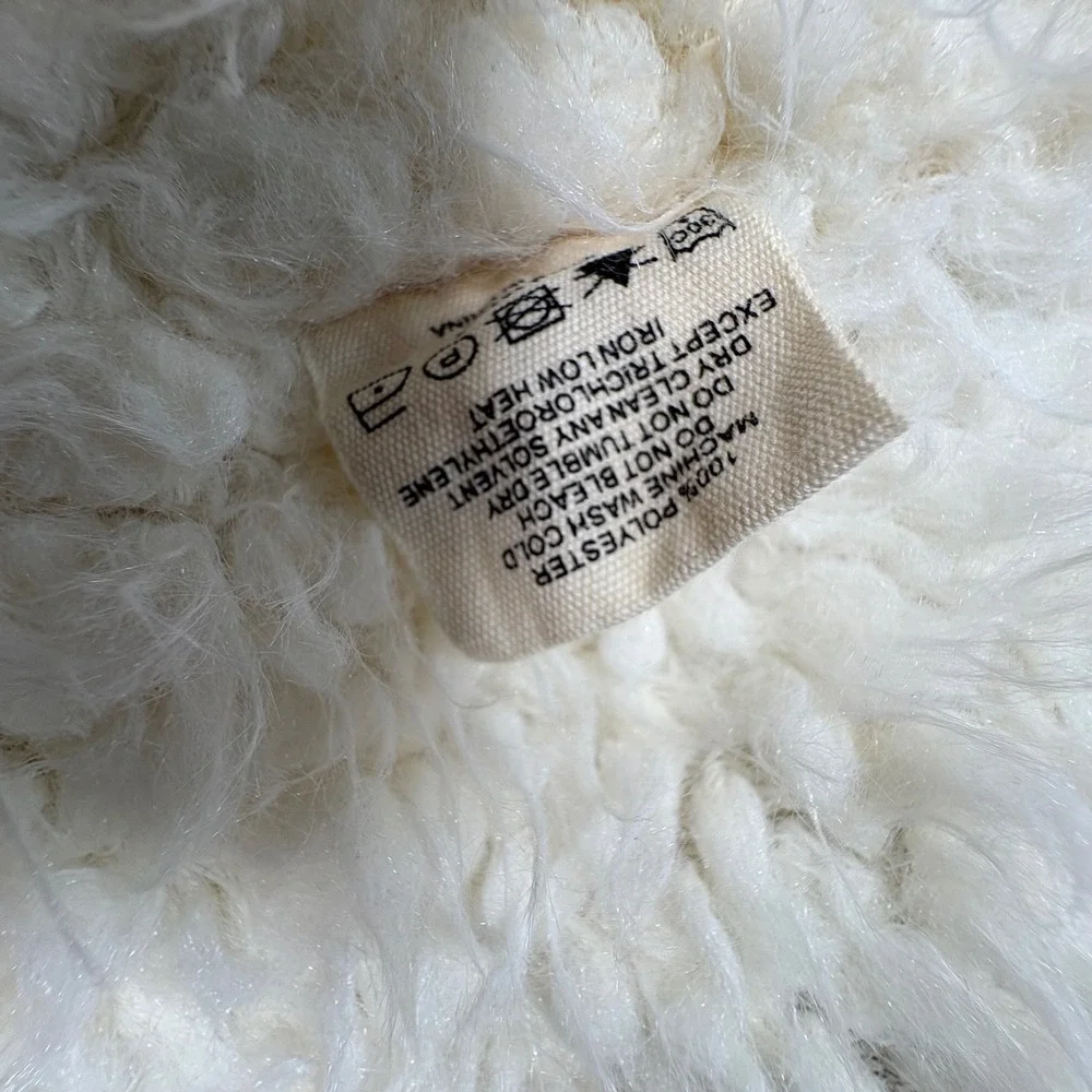 Simply Southern Reversible Sherpa Vest White‎ Fleece  Boho Womens Medium